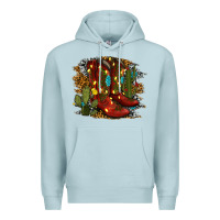 Blue Mist christmas cowboy boots Premium Hoodie - RanaPortraitStore