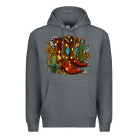 Rock christmas cowboy boots Premium Hoodie - RanaPortraitStore