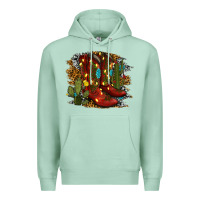 Seafoam christmas cowboy boots Premium Hoodie - RanaPortraitStore