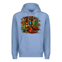 Colony Blue christmas cowboy boots Premium Hoodie - RanaPortraitStore
