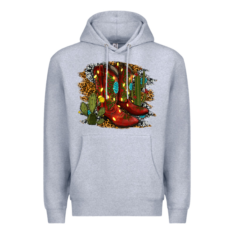Christmas Cowboy Boots Premium Hoodie by RanaPortraitStore | Teevron