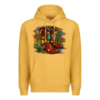 Mustard christmas cowboy boots Premium Hoodie - RanaPortraitStore