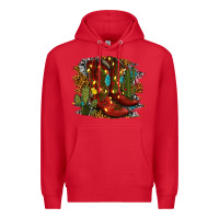 Red christmas cowboy boots Premium Hoodie - RanaPortraitStore