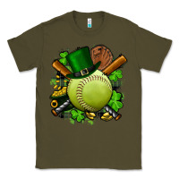 Army Green st.patrick's day softball Classic Tee - FaDigitalArtStudio