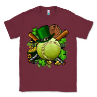 Burgundy st.patrick's day softball Classic Tee - FaDigitalArtStudio