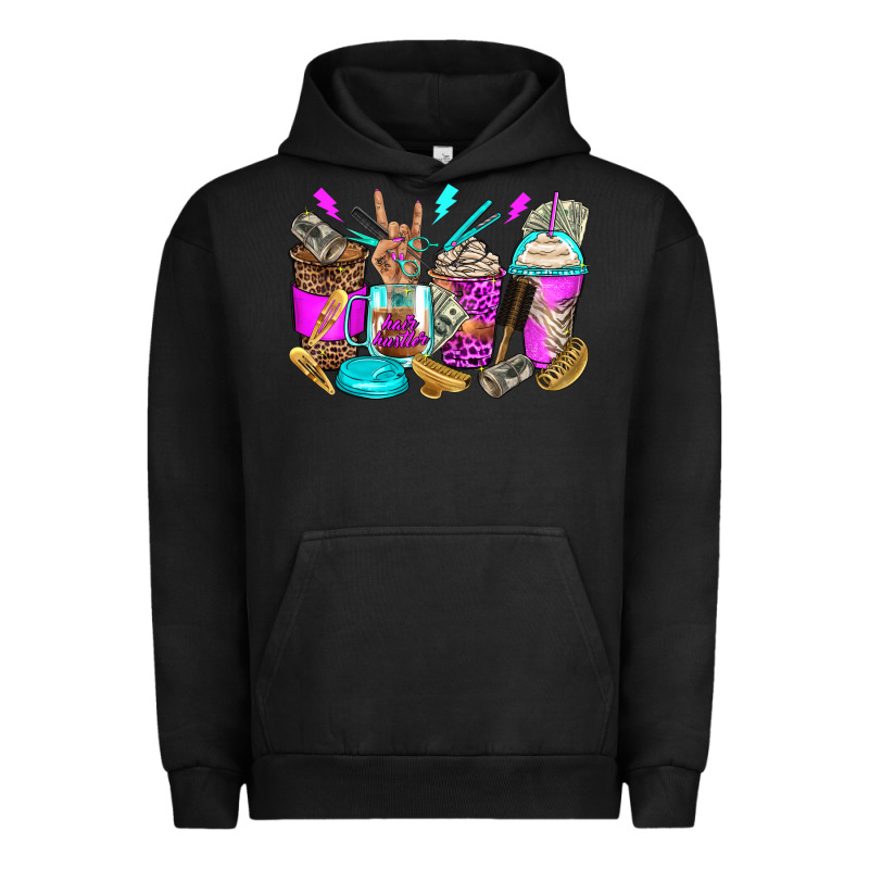 Hair Hustler Coffee Cups Urban Hoodie by Zillion Design Studio | Teevron