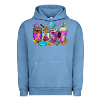 Pigment Pebble Blue hair hustler coffee cups Urban Hoodie - Zillion Design Studio