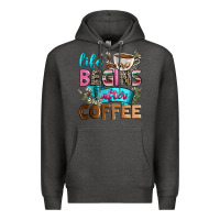 Charcoal Heather life begins after coffee Premium Hoodie - Zillion Design Studio