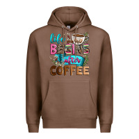 Chestnut life begins after coffee Premium Hoodie - Zillion Design Studio