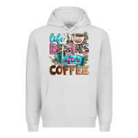 Dove Grey life begins after coffee Premium Hoodie - Zillion Design Studio