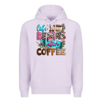 Lilac life begins after coffee Premium Hoodie - Zillion Design Studio