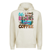 Oatmeal Heather life begins after coffee Premium Hoodie - Zillion Design Studio