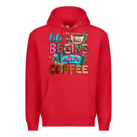 Red life begins after coffee Premium Hoodie - Zillion Design Studio