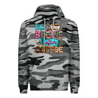 Slate Camo life begins after coffee Premium Hoodie - Zillion Design Studio