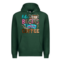 Sports Green life begins after coffee Premium Hoodie - Zillion Design Studio