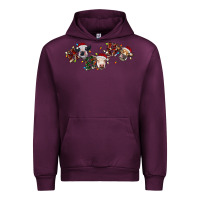 Mauve Wine hohoho christmas cows Urban Hoodie - RanaPortraitStore