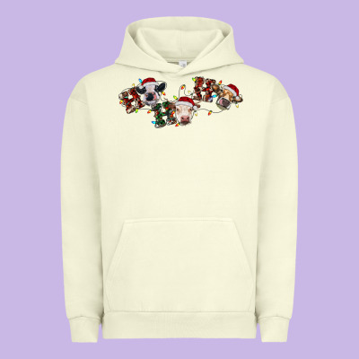 Hohoho Christmas Cows Urban Hoodie Designed By Ranaportraitstore