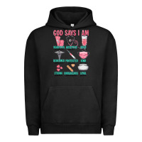 Pigment Black god says i am Urban Hoodie - texasbilliewilder