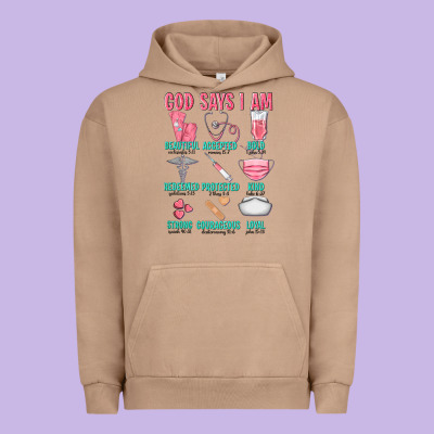 God Says I Am Urban Hoodie Designed By Texasbilliewilder