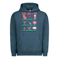 Pigment Midnight Navy god says i am Urban Hoodie - texasbilliewilder