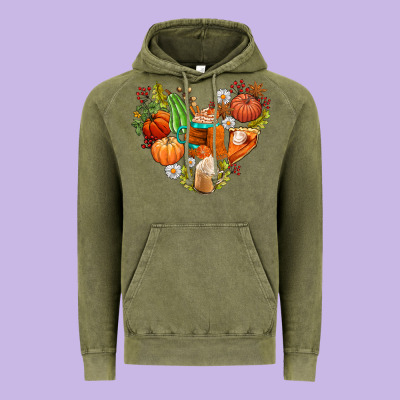 Pumpkin And Latte With Fall Vintage Hoodie Designed By Adodesignshop