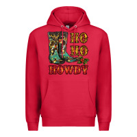 Cardinal christmas cowboy boots ho ho howdy Premium Hoodie - RanaPortraitStore