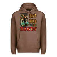 Chestnut christmas cowboy boots ho ho howdy Premium Hoodie - RanaPortraitStore