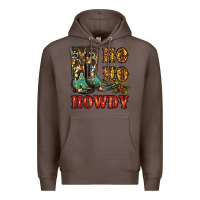 Coffee christmas cowboy boots ho ho howdy Premium Hoodie - RanaPortraitStore