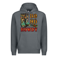 Rock christmas cowboy boots ho ho howdy Premium Hoodie - RanaPortraitStore