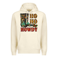 Sandshell christmas cowboy boots ho ho howdy Premium Hoodie - RanaPortraitStore