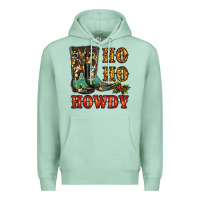 Seafoam christmas cowboy boots ho ho howdy Premium Hoodie - RanaPortraitStore