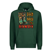 Sports Green christmas cowboy boots ho ho howdy Premium Hoodie - RanaPortraitStore