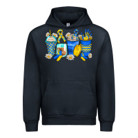 Navy down syndrome coffee cups Urban Hoodie - Zillion Design Studio