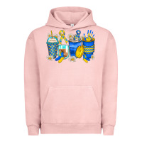 Pigment Salmon down syndrome coffee cups Urban Hoodie - Zillion Design Studio