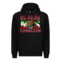 Black El Papa Mas Chingon Premium Hoodie - texasbilliewilder