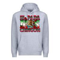 Heather Grey El Papa Mas Chingon Premium Hoodie - texasbilliewilder