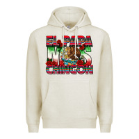 Oatmeal Heather El Papa Mas Chingon Premium Hoodie - texasbilliewilder