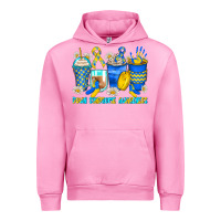 Fuchsia Pink down syndrome coffee cups Urban Hoodie - Zillion Design Studio