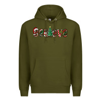 Army Green christmas believe Premium Hoodie - RanaPortraitStore