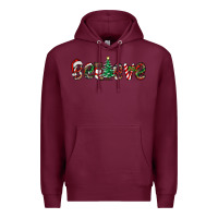 Burgundy christmas believe Premium Hoodie - RanaPortraitStore