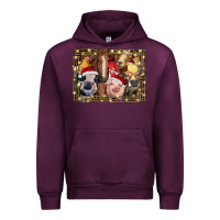 Mauve Wine christmas farm animals Urban Hoodie - RanaPortraitStore