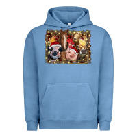 Pigment Pebble Blue christmas farm animals Urban Hoodie - RanaPortraitStore