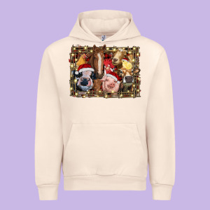 Christmas Farm Animals Urban Hoodie Designed By Ranaportraitstore