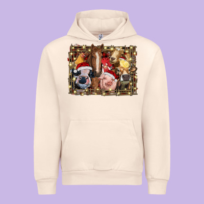Christmas Farm Animals Urban Hoodie Designed By Ranaportraitstore
