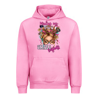 Fuchsia Pink minding my own small business blonde messy bun Urban Hoodie - texasbilliewilder