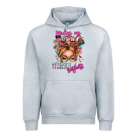 Heather Grey minding my own small business blonde messy bun Urban Hoodie - texasbilliewilder