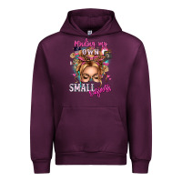 Mauve Wine minding my own small business blonde messy bun Urban Hoodie - texasbilliewilder