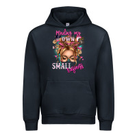 Navy minding my own small business blonde messy bun Urban Hoodie - texasbilliewilder