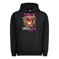 Pigment Black minding my own small business blonde messy bun Urban Hoodie - texasbilliewilder