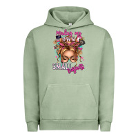 Pigment Oil Green minding my own small business blonde messy bun Urban Hoodie - texasbilliewilder